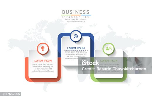 istock Vector illustration infographics design template, business information, presentation chart, with 3 options or steps. 1327652055