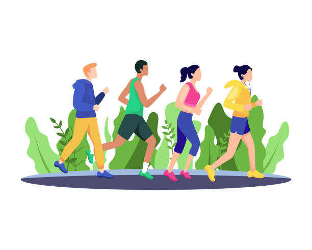 向量圖 慢跑人 - 競走賽 插圖 幅插畫檔、美工圖案、卡通及圖標