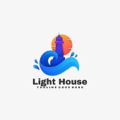 istock Vector Illustration Light House Gradient Colorful Style. 1282965626