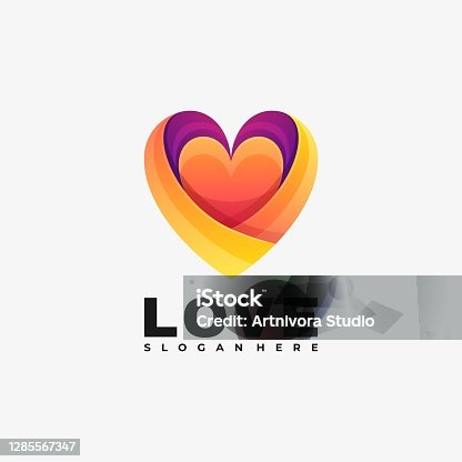 istock Vector Illustration Love Gradient Colorful Style. 1285567347
