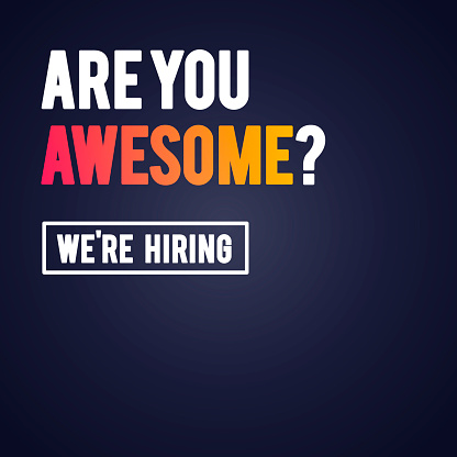 Vector Illustration Modern Are You Awesome We're Hiring Recruitment Design Template