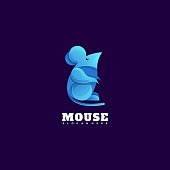 Vector Illustration Mouse Gradient Colorful Style.