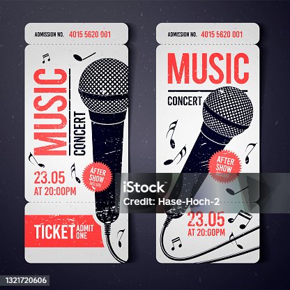 istock vector illustration music concert ticket design template with microphone and cool grunge effects in the background 1321720606