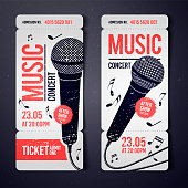 istock vector illustration music concert ticket design template with microphone and cool grunge effects in the background 1321720606