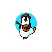 istock Vector Illustration Music Penguin Mascot Cartoon Style. 1353926155