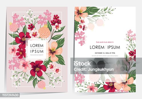 istock Vector illustration of a beautiful floral frame in spring. 1137241430