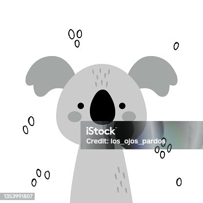 istock vector illustration of a cute grey koala 1353991807