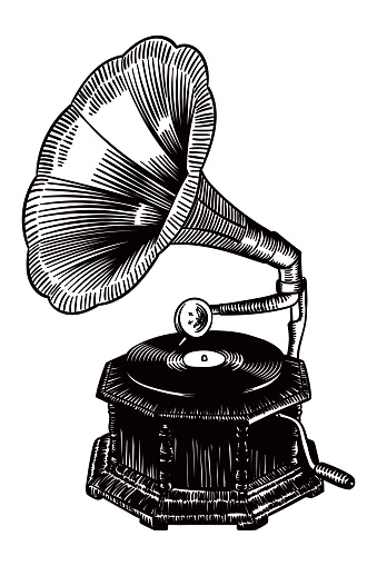 Vector illustration of a gramophone