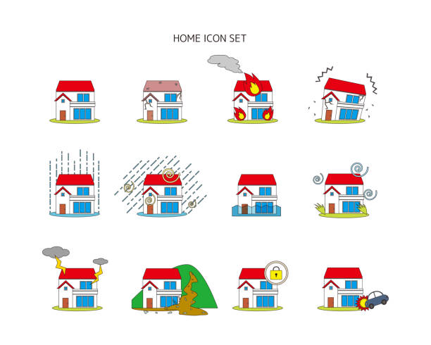Vector illustration of a house / house. earthquake. Disaster. Insurance Vector illustration of a house / house. earthquake. Disaster. Insurance earthquake illustrations stock illustrations