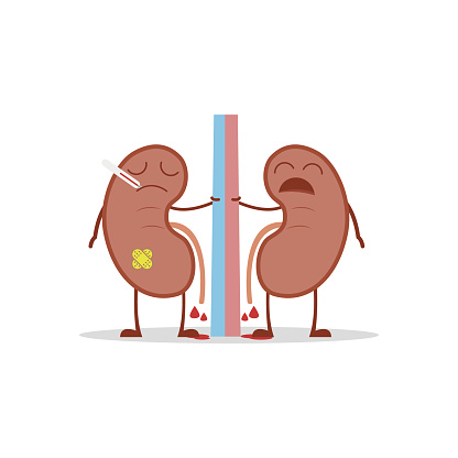 ✓ Imagen de Ilustración vectorial de un pulmones enfermos y tristes en  estilo de dibujos animados debido a fumar u otras enfermedades  relacionadas. Fotografía de Stock