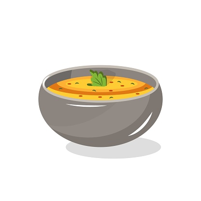 Vector illustration of a vegetable soup in a bowl