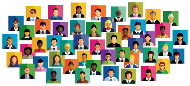Vector illustration of an abstract scheme, which contains people icons. vector art illustration
