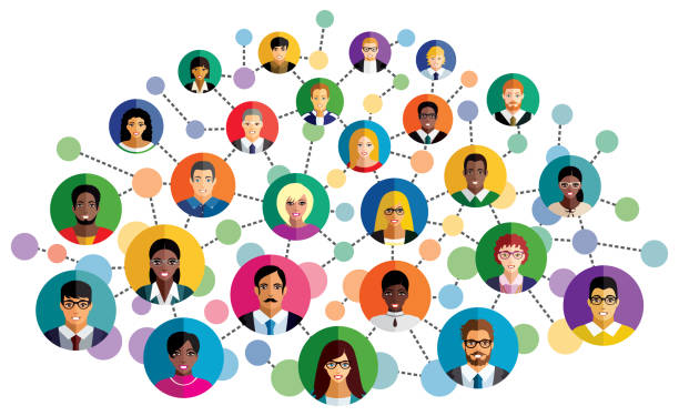 Vector illustration of an abstract scheme, which contains people icons. vector art illustration