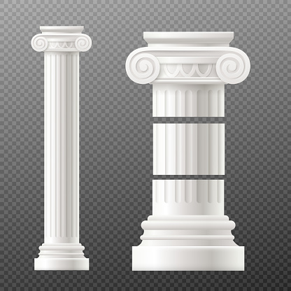Vector illustration of an antique column on a transparent background.