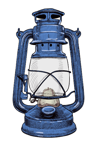 Vector illustration of an old kerosene lamp