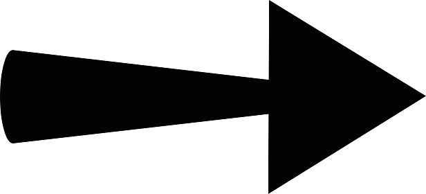 Vector illustration of black arrow pointing to the right
