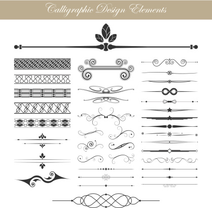 Vector illustration of calligraphic elements
