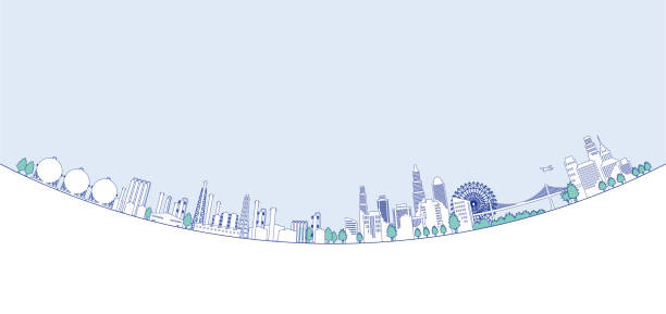 vector illustration of cityscape. - 都市生活 插圖 幅插畫檔、美工圖案、卡通及圖標