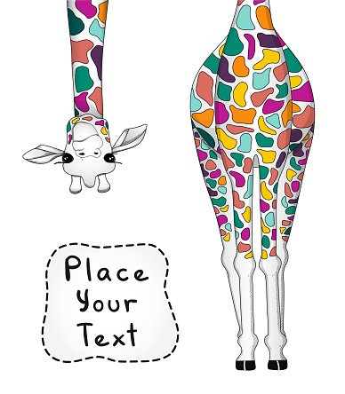 Vector illustration of colorful giraffe with place for your text