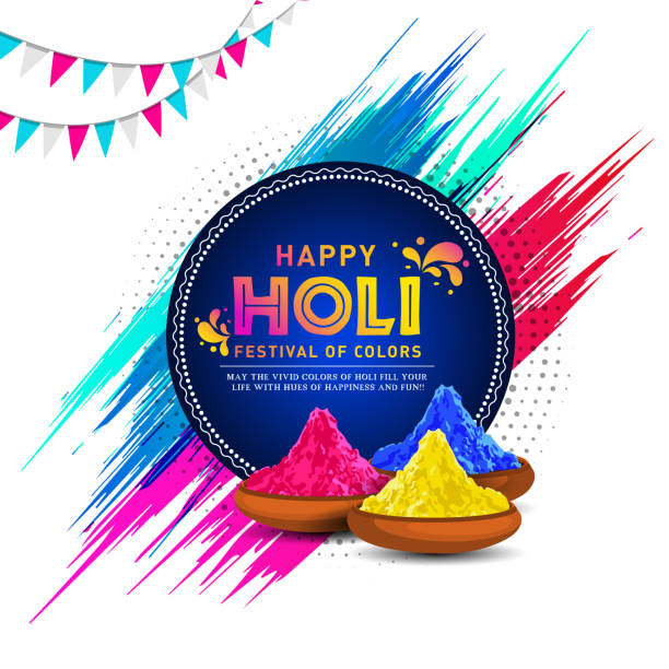 Vector Illustration of colorful Happy Holi Greeting Background  happy holi stock illustrations