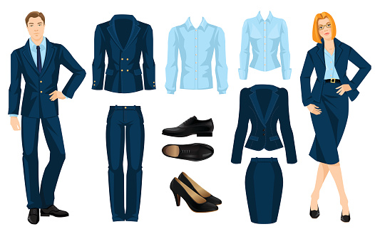 Vector illustration of corporate dress code.