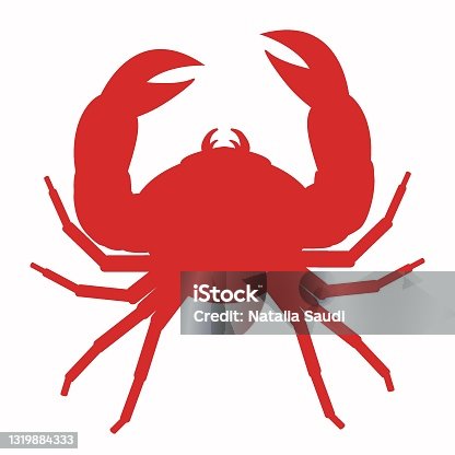 istock vector illustration of crab icon 1319884333