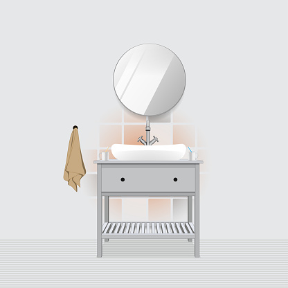Vector illustration of detailed bathroom .