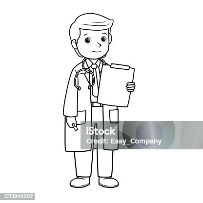 Boyama Kitabi Doktor Uzman Doktor Hasta Kucuk Resim