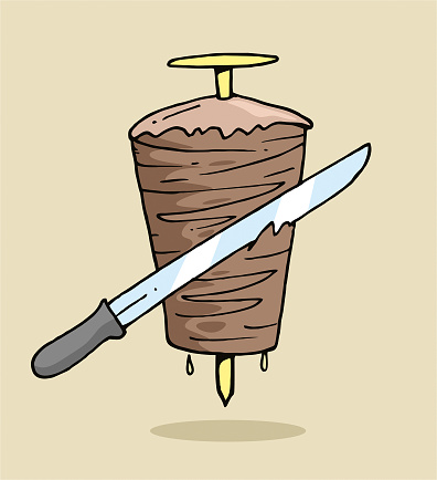 Vector illustration of doner kebab