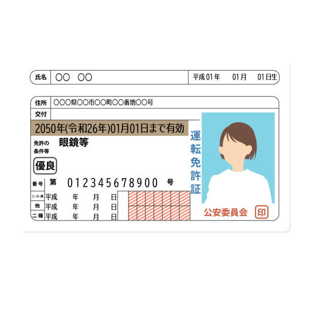 運転免許証のベクトル図 - 証明書点のイラスト素材／クリップアート素材／マンガ素材／アイコン素材