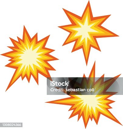 istock Vector illustration of emoticons of an explosive collision 1308024366