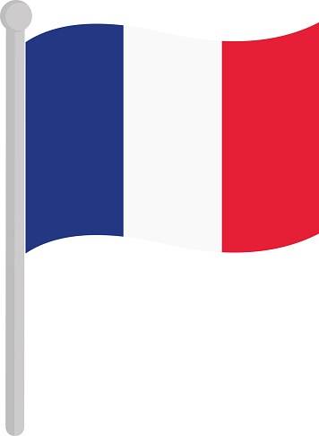 Vector illustration of flag of France emoticon