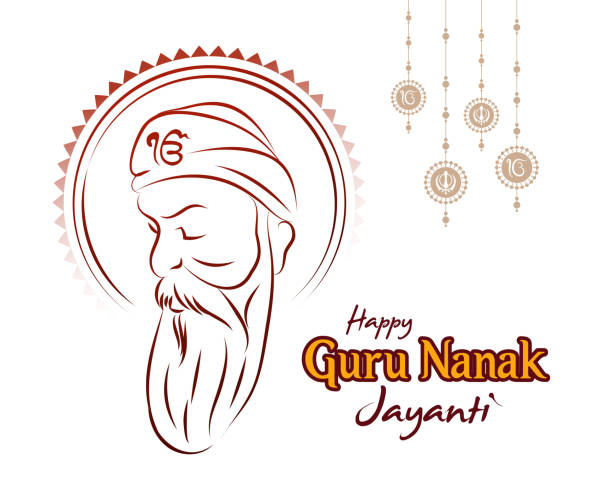 Vector illustration of Happy Guru Nanak Jaynati. Vector illustration of Happy Guru Nanak Jaynati, Gurpurab, festival of Sikhism Religion. guru nanak stock illustrations