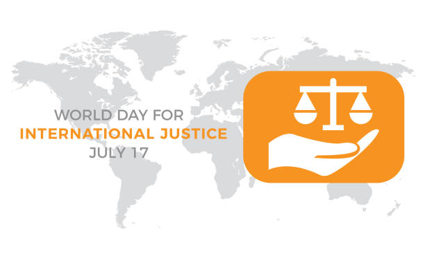 Vector illustration of International Justice Day observed on July 17th every year Vector illustration of International Justice Day observed on July 17th every year supreme court building stock illustrations
