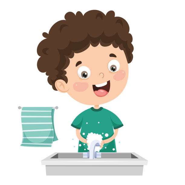 Child Washing Hands Illustrations, Royalty-Free Vector Graphics & Clip