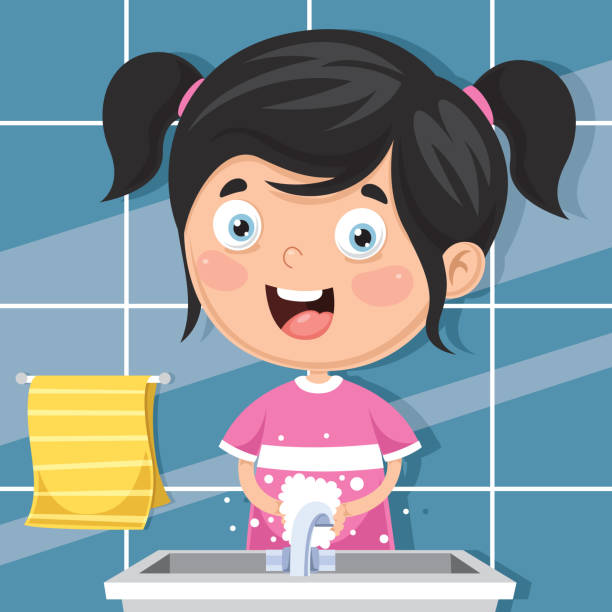 Best Kids Washing Hands Illustrations, Royalty-Free Vector Graphics