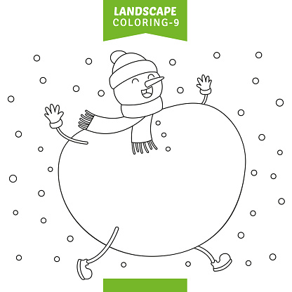 vektor cizim manzara boyama sayfasi stok vektor sanati anaokulu nin daha fazla gorseli istock