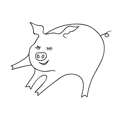 かわいい 豚 足 イラスト