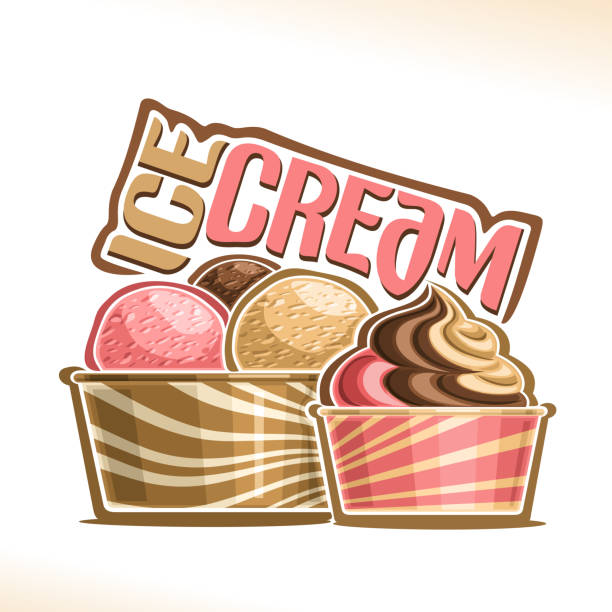 illustrazioni stock, clip art, cartoni animati e icone di tendenza di illustrazione vettoriale del gelato naturale - spezia napoli