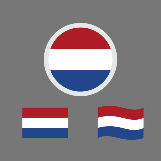 vektor-illustration der niederländischen flagge zeichen symbol. niederlande-flag-vektor. niederlande nationalflagge. - holländische flagge stock-grafiken, -clipart, -cartoons und -symbole