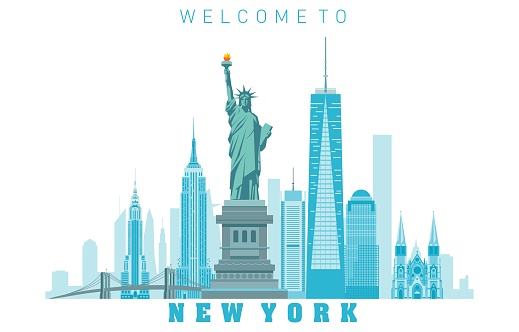 Vector illustration of New York city silhouette
