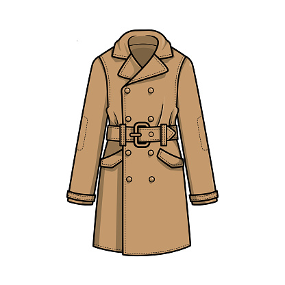 Vector illustration of overcoat isolated on white background. vector