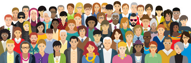 Vector illustration of people with different characteristics. (option face) vector art illustration