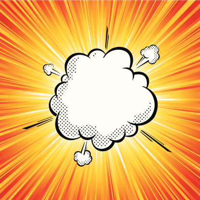Vector illustration of pop art explosion cloud