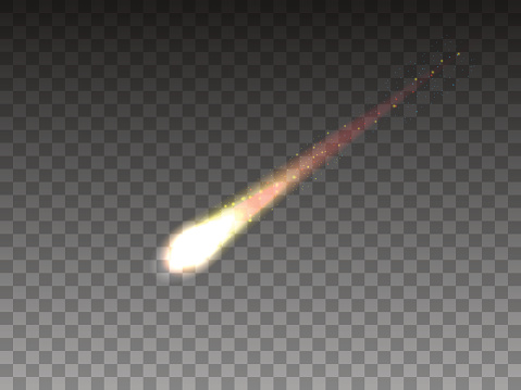 Vector illustration of realistic falling comet