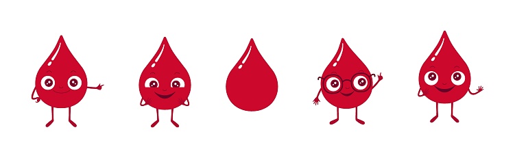 ✓ Imagen de Ilustración del concepto vectorial de donación de sangre de  dibujos animados con gotas Fotografía de Stock