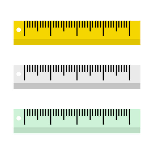 Vector illustration of rulers on white background in flat style. Vector illustration of rulers on white background in flat style. ruler stock illustrations