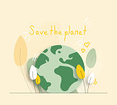 Vector Illustration of Save the Planet Concept. Flat Modern Design for Web Page, Banner, Presentation etc.