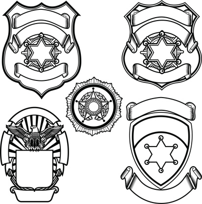 Vector illustration of sheriff badges
