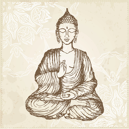 Vector Illustration Of Sitting Buddha Stock Illustration - Download